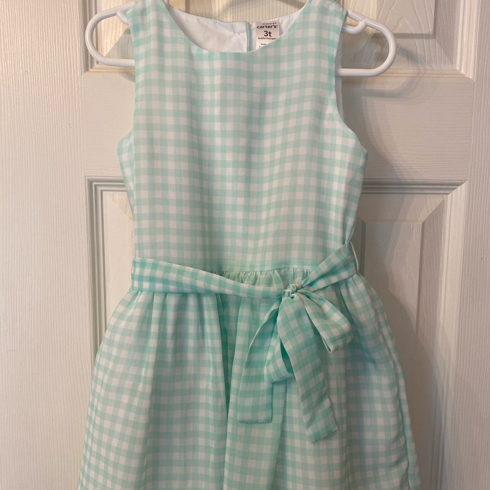 Carter’s mint green gingham dress size 3t